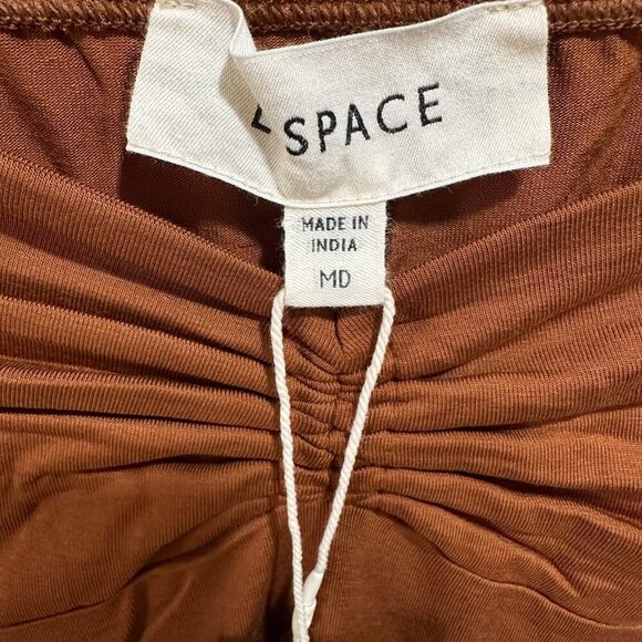 L* Space Revolve Size M Skirt “It's A Date” Brown Midi Side Slit Stretchy‎ NWT - Picture 8 of 14